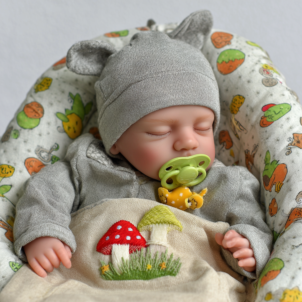 Bebê Reborn Adormecido 46cm - Escolha Corpo de Pano ou Silicone