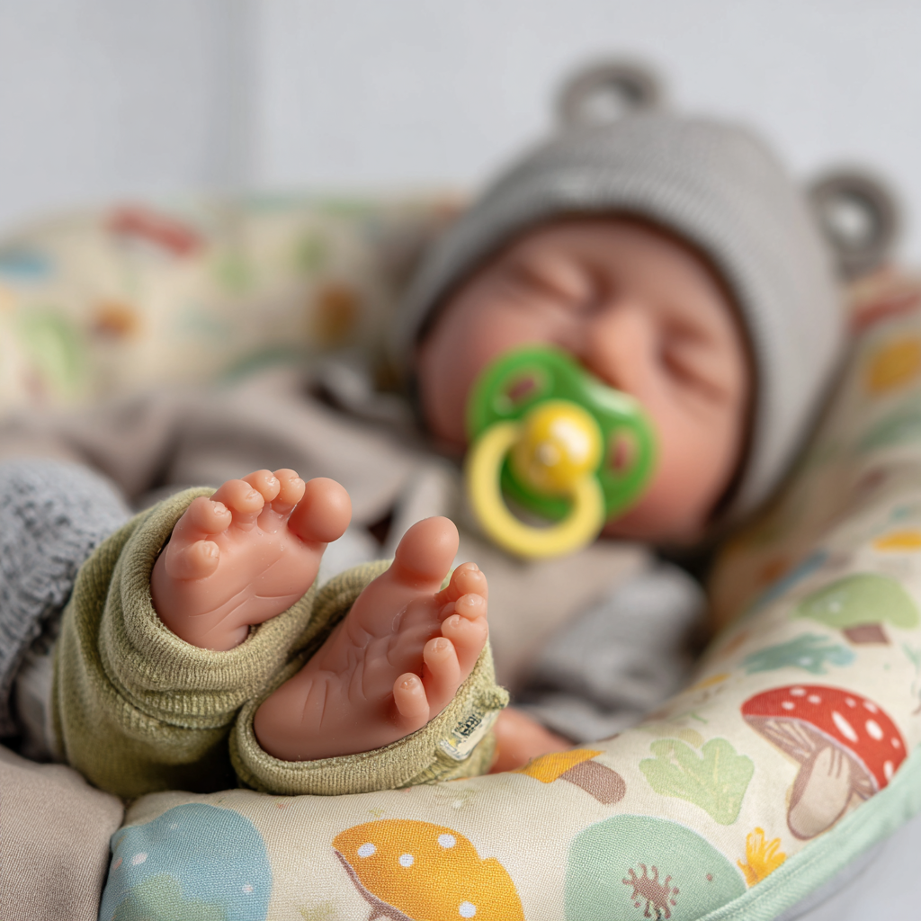Bebê Reborn Adormecido 46cm - Escolha Corpo de Pano ou Silicone