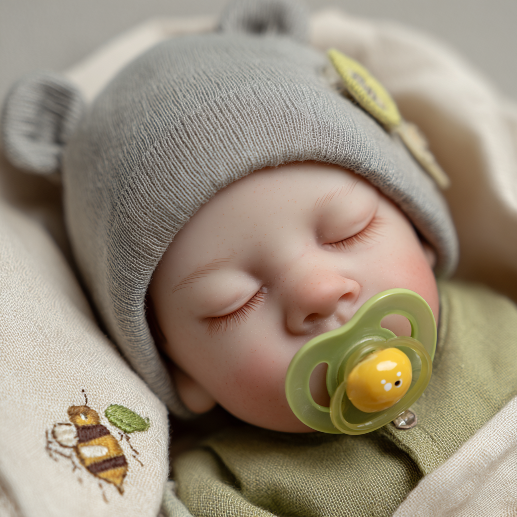 Bebê Reborn Adormecido 46cm - Escolha Corpo de Pano ou Silicone