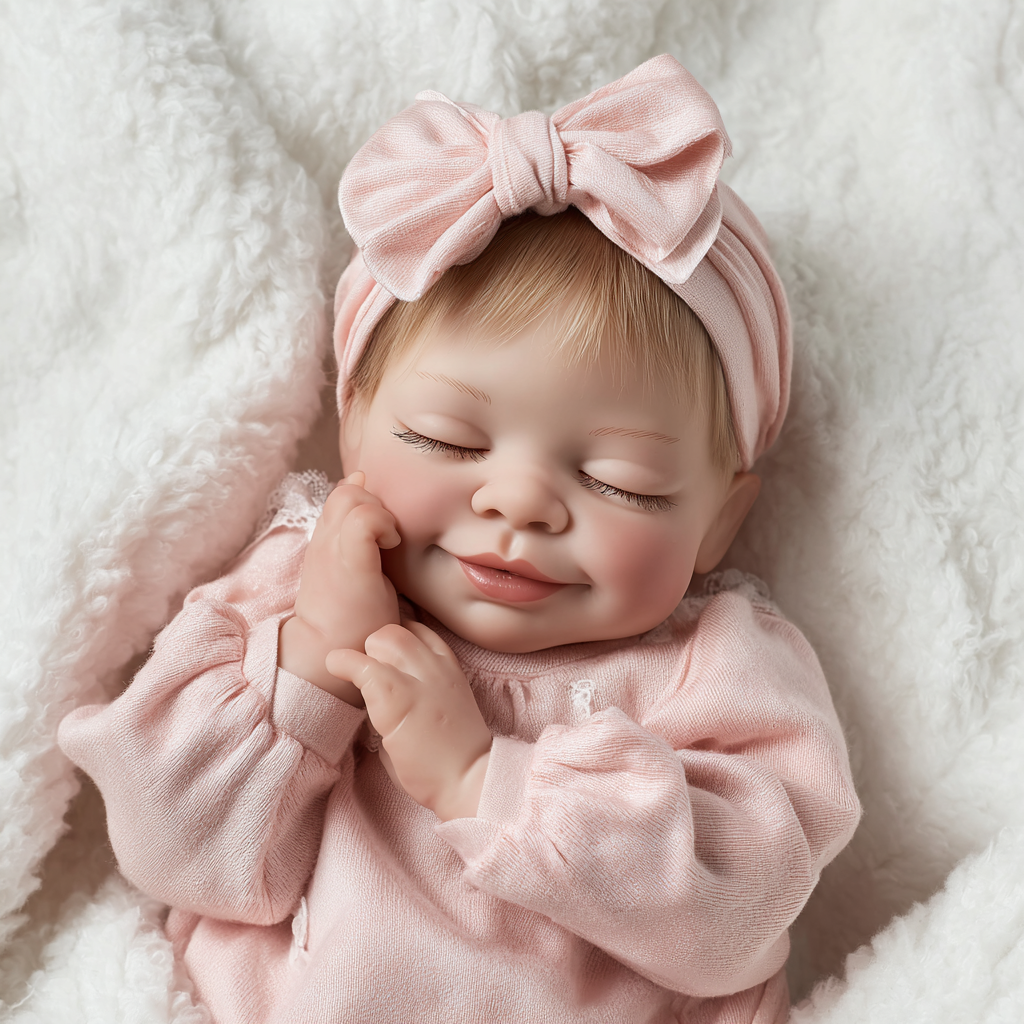 Bebê Reborn Menina Adormecida 50cm - Corpo de Silicone, Pode Dar Banho