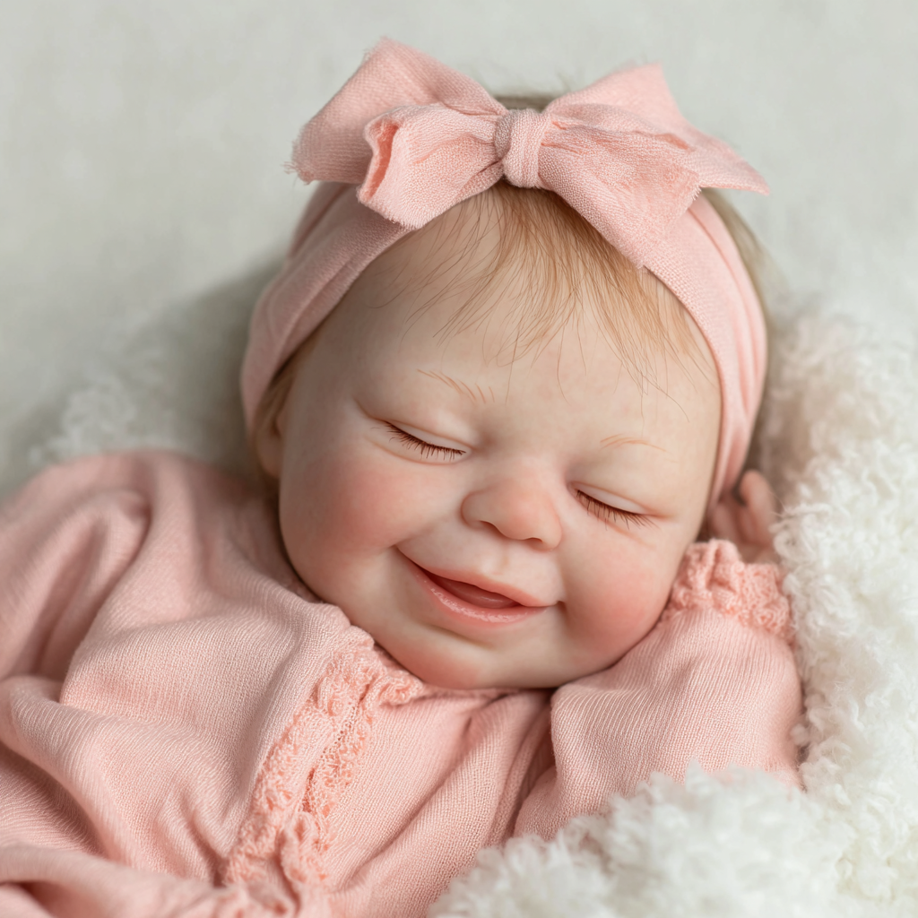 Bebê Reborn Menina Adormecida 50cm - Corpo de Silicone, Pode Dar Banho