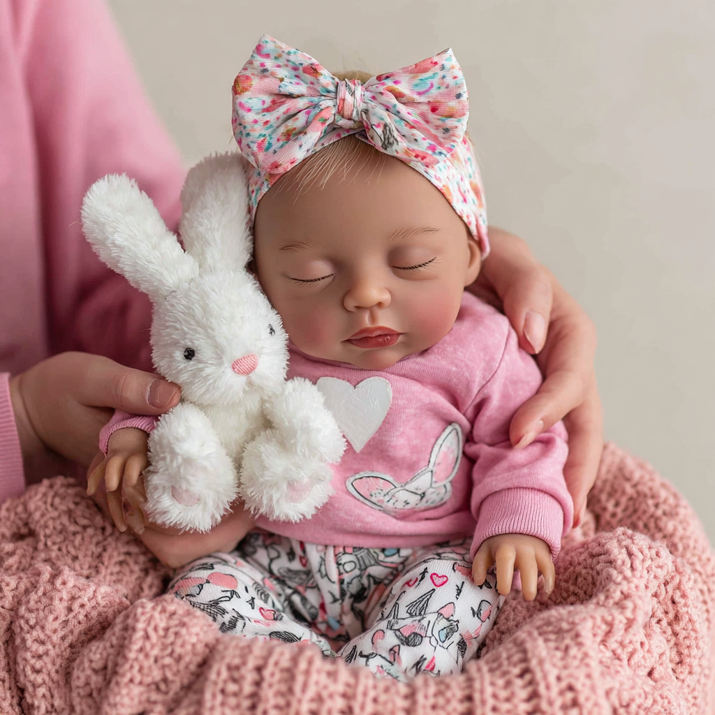 Bebê Reborn Adormecido 48cm - Corpo de Pano Super Macio