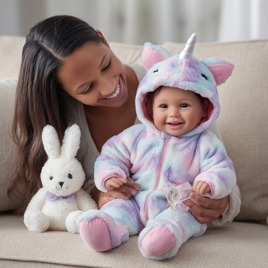 Boneca Bebê Reborn 43cm BABESIDE - Realista, Corpo Macio e Acessórios