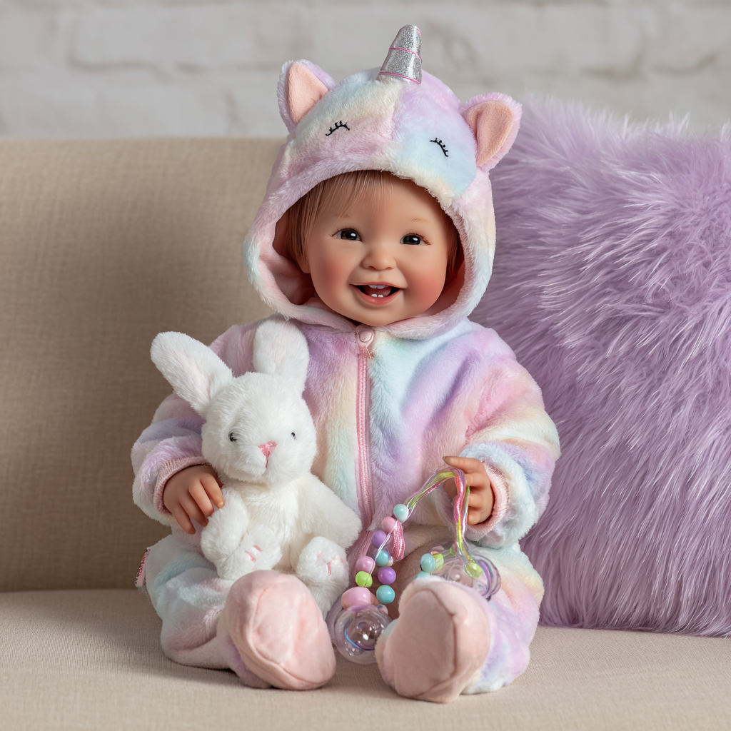 Boneca Bebê Reborn 43cm BABESIDE - Realista, Corpo Macio e Acessórios