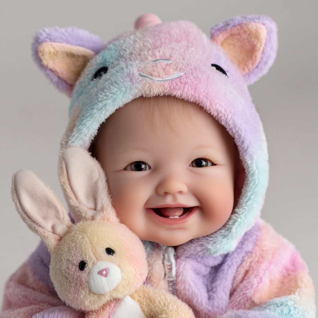 Boneca Bebê Reborn 43cm BABESIDE - Realista, Corpo Macio e Acessórios