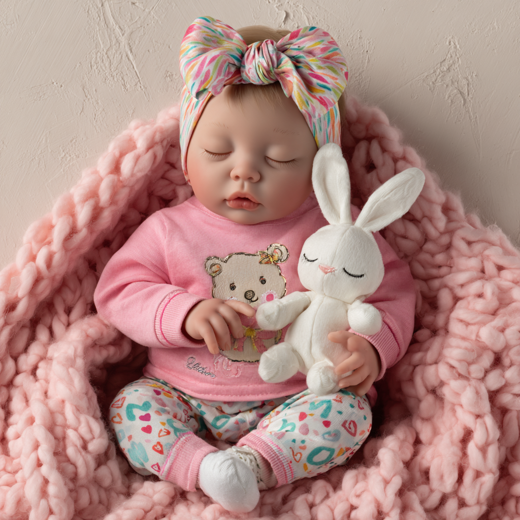 Bebê Reborn Adormecido 48cm - Corpo de Pano Super Macio